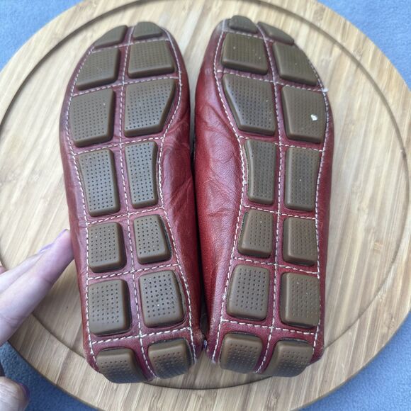 Cole Haan Leather Driving Loafer Slip On Shoes Stitched Womens Size 7.5 B Red - Picture 8 of 9